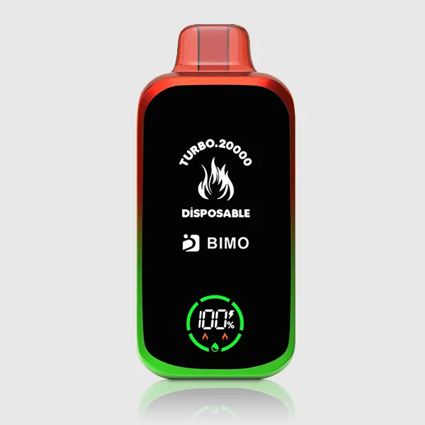 A person holding a foger disposable vape charger connected to their Foger device showing the red LED charging indicator
